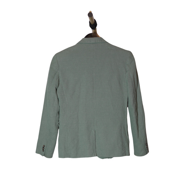 H&M Cotton Linen Blazer Sage Green Single-Breasted US 18 (Fits Like 12) SoftGirl - Picture 2 of 16